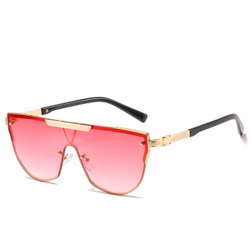one piece rimless Flat Top Oversized rectangle sun glasses women 2020 new arrivals fashion shades designer metal sunglasses 7112